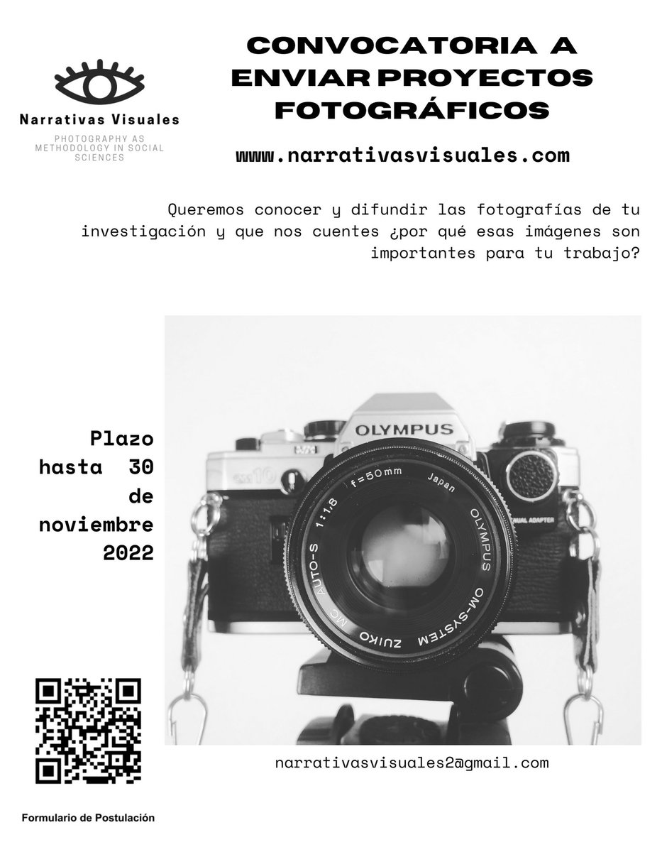 Narrativas_V's tweet photo. Convocatoria a enviar proyectos fotográficos!
¿Tomaste fotografías durante tu última investigación? @Narrativas_V permite publicarlas!! Ya está abierta la 3era convocatoria de proyectos de fotografía en #cienciassociales HASTA EL 30.11.22. Más detalles en https://t.co/iHPfY6M869 https://t.co/hUVe50qrma