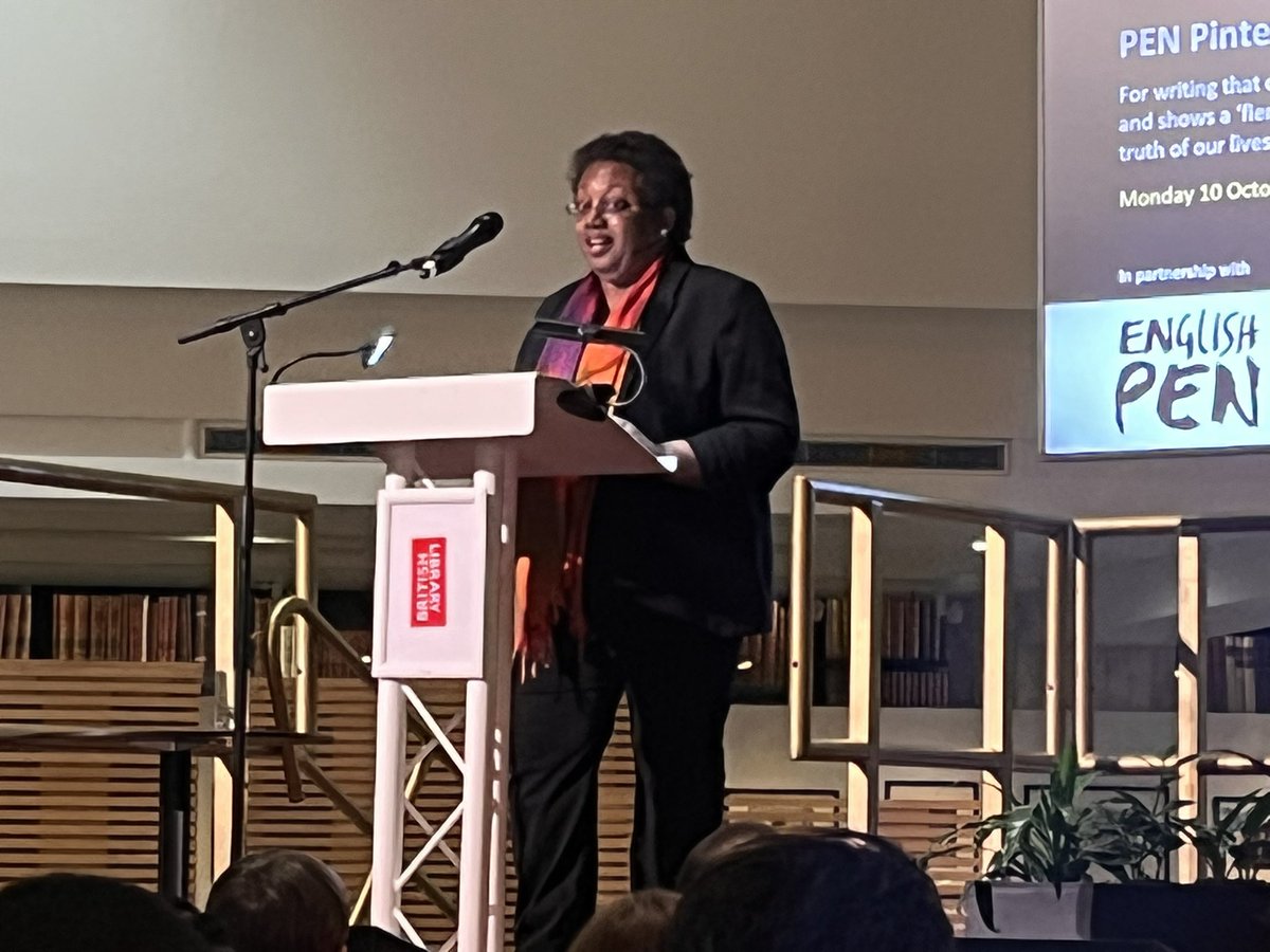 JDLiteracyTrust's tweet photo. Wonderful to be at the @englishpen #penpinter awards  to see the wonderful @malorieblackman honoured - “you are much loved, much needed and much appreciated”. https://t.co/WCJSosFetm
