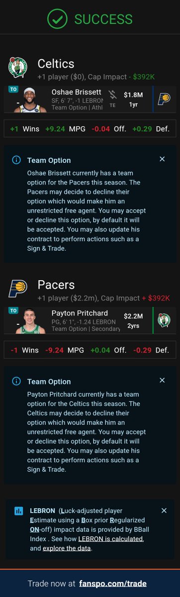 I'm going to keep throwing this trade out there. Pritchard could turn into a very good player for the Pacers and Brisett is a good fit for the celtics as a switchable wing/big who can hit 3s. #celtics #pacers