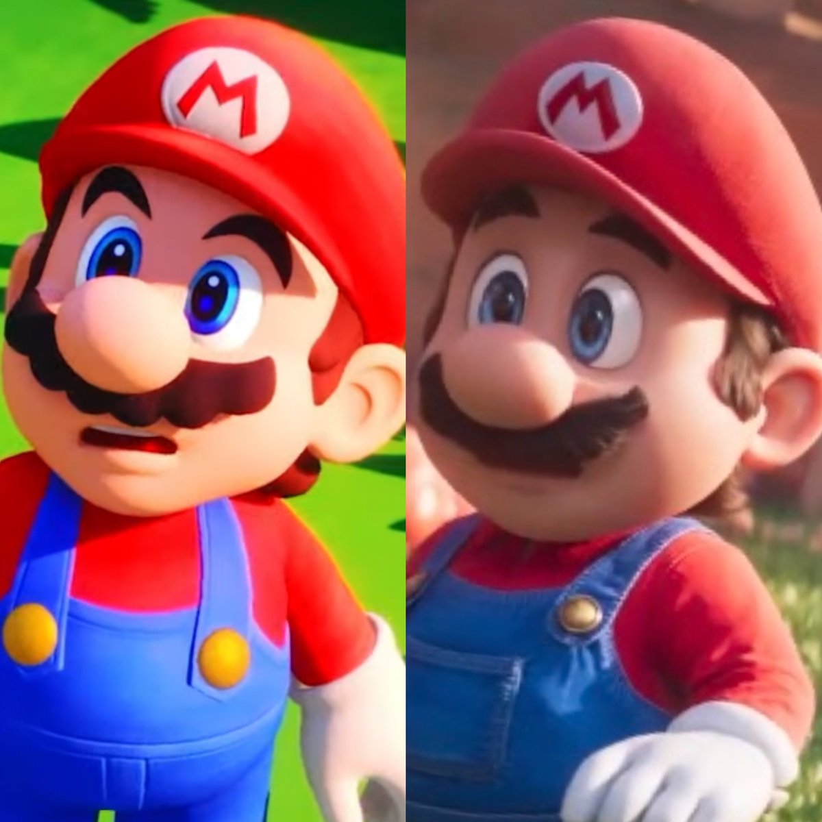 Edscerealjs's tweet photo. Mario in                         Mario in the 
Sparks of Hope     Vs    Mario Movie https://t.co/cgcxBC9WPy