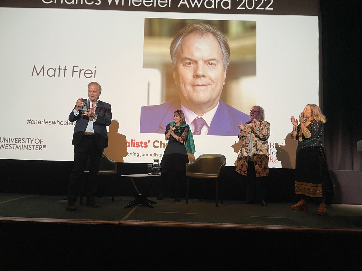 Huge congratulations to @mattfrei for winning the 2022 Charles Wheeler award from the @TheBJReview Proud to support outstanding excellence in broadcast journalism.