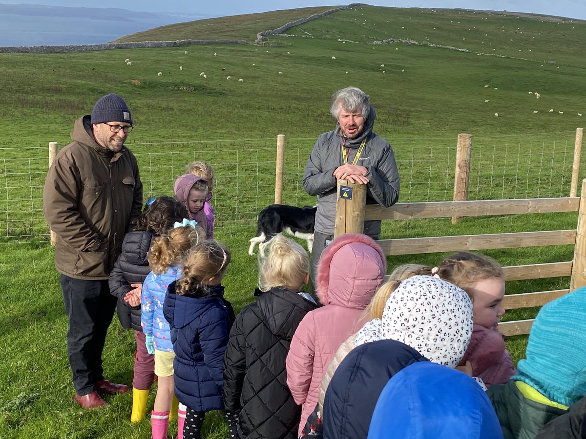 SanSior's tweet photo. Bore bendigedig ar y Gogarth gyda @DanOrmeShepherd yn gwylio Tian yn gweithio’r defaid. 

We had a fantastic morning with @DanOrmeShepherd watching his amazing dog Tian working the sheep. They even re-enacted the story of The Lost Sheep for us! https://t.co/82KbOmgPLd