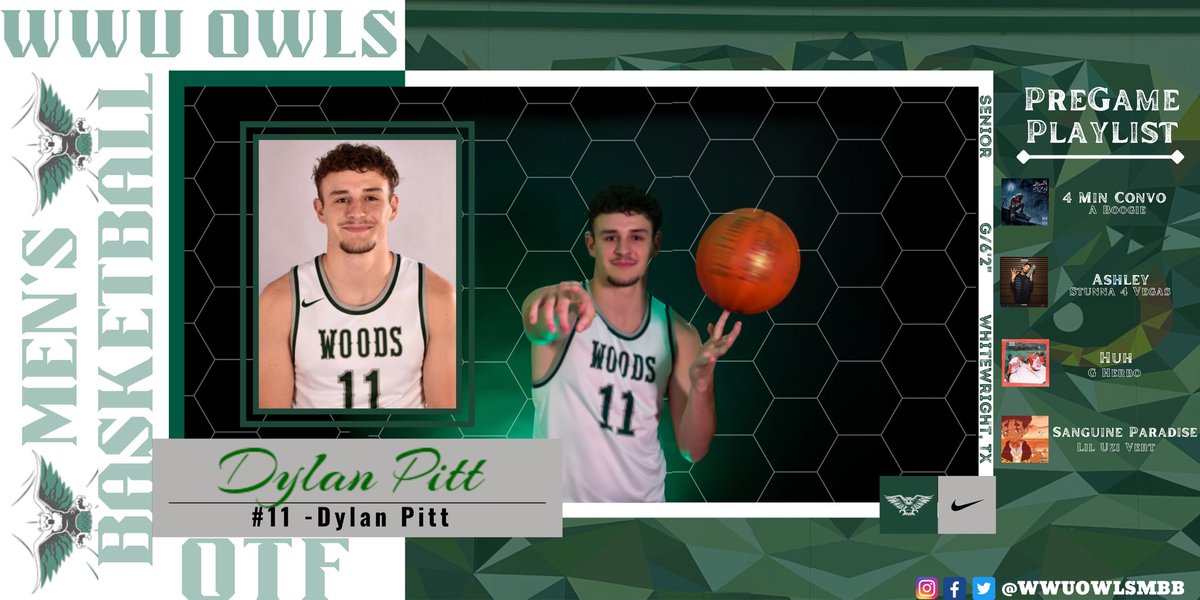 wwuowlsMBB's tweet photo. New week old face! Help us welcome back Senior Guard, #11 Dylan Pitt @PittDylan ❕ Dylan is in his third year here at Woods after transferring in from Quincy University 
.
.
.
#AllIn #JustUs #AllDay #WeWork #OTF #OWLPride https://t.co/VVECOHlTyu