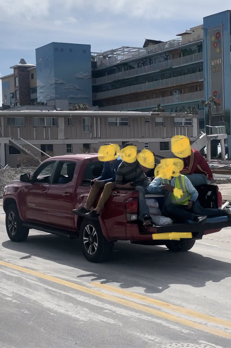 Guadvenegas's tweet photo. Weeks ago Ron DeSantis was sending migrants away from Florida. Today, the labor force needed to clean and rebuild after Hurricane Ian includes migrants. These guys told me they recently arrived from Venezuela and were happy to get paid to clean up. https://t.co/CijdRv3bK7