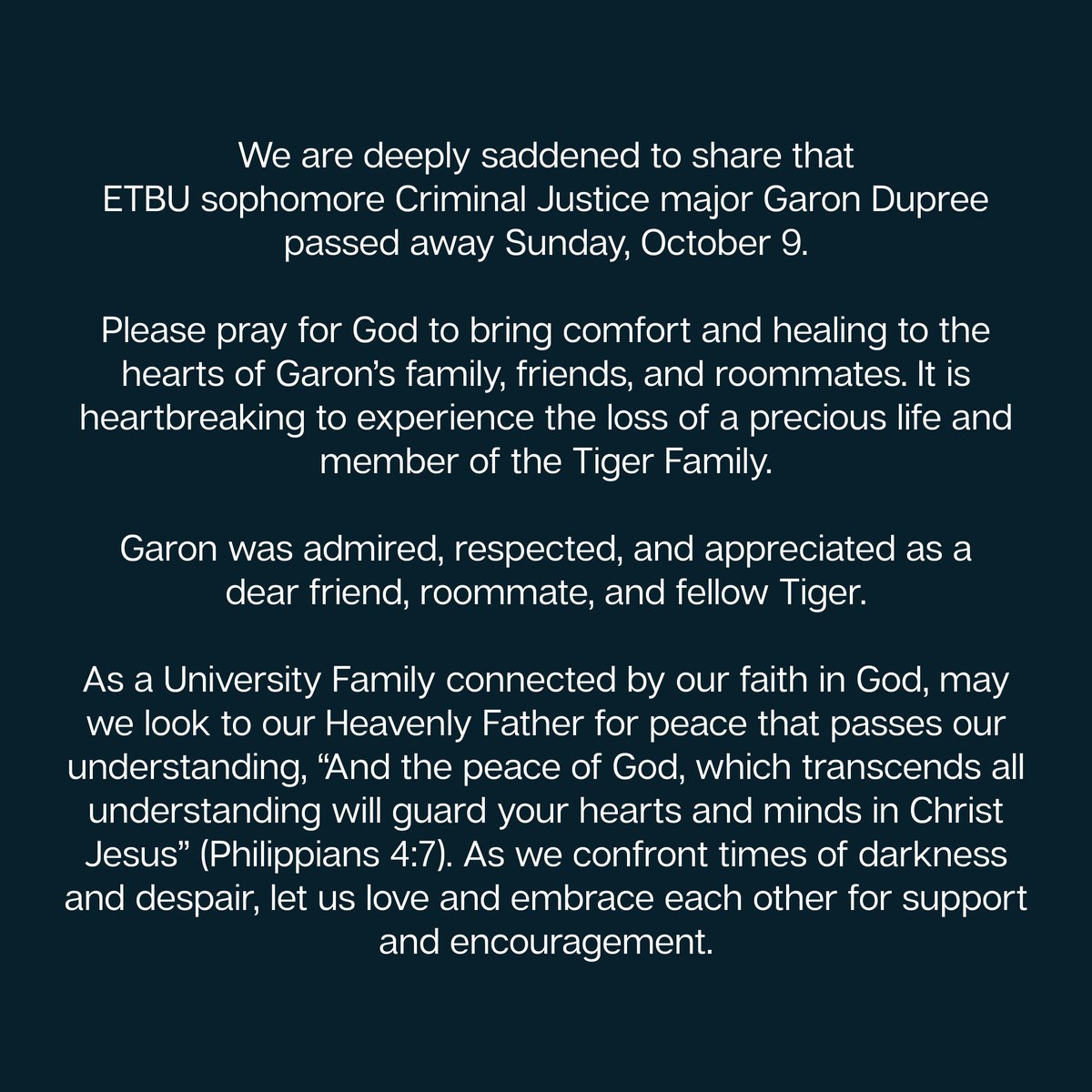 East Texas Baptist University (@etbu) on Twitter photo 