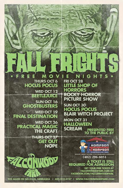 Is it really October without some scary-good movies? This month, Falconwood Park  is hosting free movie nights at their outdoor movie theater! Check out the schedule and plan a fun family or date night! #HalloweenMovies #DateNight #FallFamilyFun