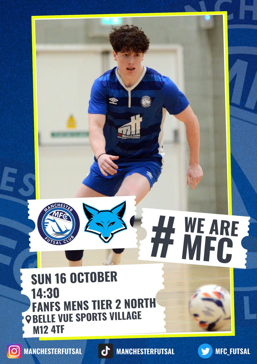 MFC_Futsal's tweet photo. FANFS: @MFC_Futsal Development have their first home game of the @FA_NFS season as they host @leicesterfutsal at Belle Vue Sports Village. Come along and enjoy the action! #WeAreMFC #FANFS 👇🏻 https://t.co/96q5l0Y4F1