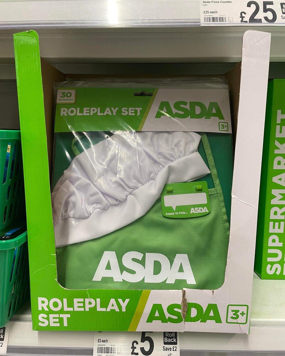 #Asda Roleplay kit ✅ 😮

Come on <a href="/GreggsOfficial/">Greggs</a> - time to raise your game 🍮🍰

<a href="/AsdaServiceTeam/">Asda Service Team</a> #greggs #roleplay