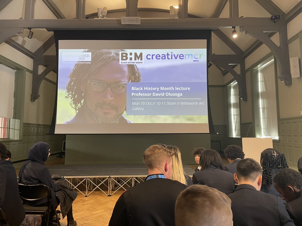 A great lecture on the importance of black British history for the Y11 historians and a fab CPD opportunity for myself. Was inspiring to listen to <a href="/DavidOlusoga/">David Olusoga</a> speak at the beautiful Whitworth art gallery today - excited to implement it into my teaching practice !!