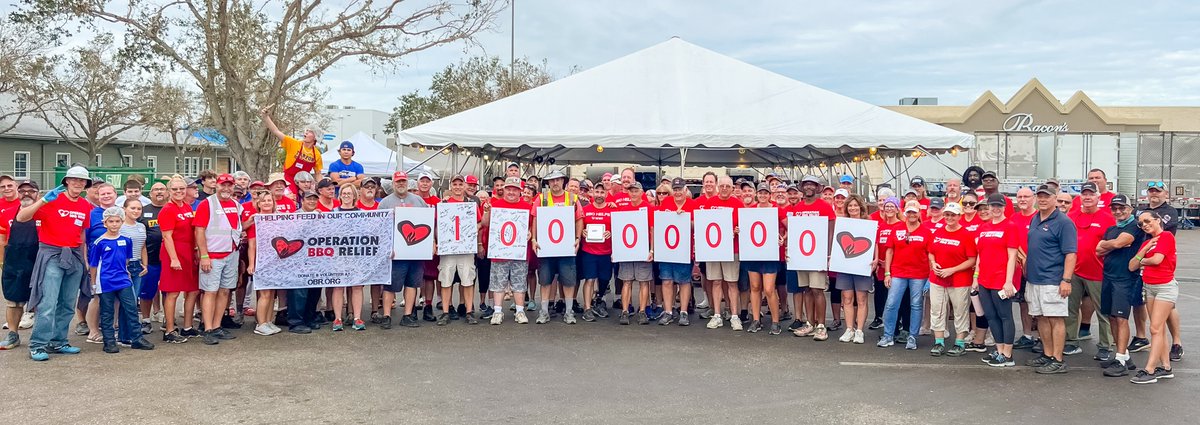 OpBBQRelief's tweet photo. 10 Million Meals Served Since 2011

10 Million Meals Sharing Hope, Friendship, and Compassion.

Thank you to all the amazing volunteers, sponsors, supporters, and staff!

Donate https://t.co/4XB9q20u3J

#thehealingpowerofbbq #bbqlovers #portcharlotte #hurricaneian https://t.co/6klgMuiZKa
