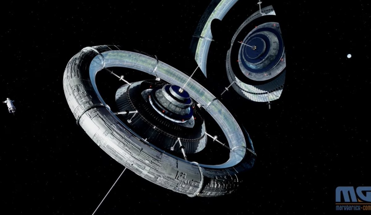 ahenk75's tweet image. Sublime 🤩this animation of future👍#spacedevelopment #innovation #visionary #Space #scifi #scifiart