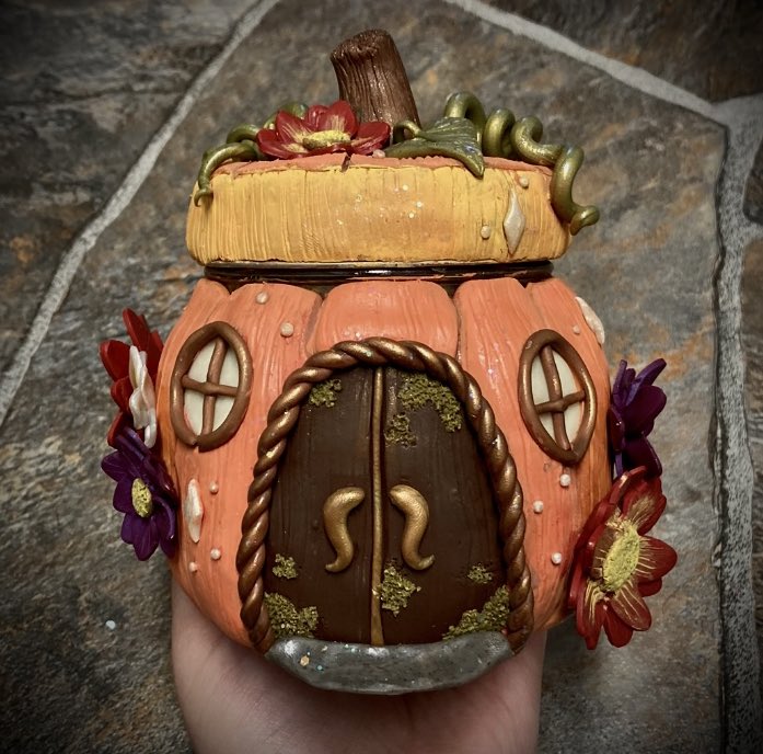 🧚🏿‍♀️🎃Pumpkin Fairy House Jar🎃🧚🏻‍♀️