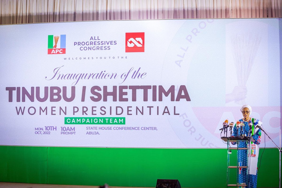officialABAT's tweet image. Today at the official inauguration of the Tinubu/ Shettima Women Presidential Campaign Team led by Her Excellency Dr Aisha Muhammadu Buhari.

With the energy and fervent support on display today, our victory is assured. From the bottom of my heart, I thank you!

#BAT23