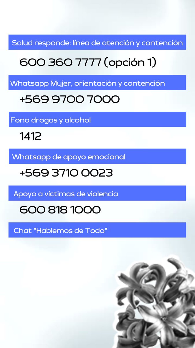 codeuchile's tweet photo. En este día mundial de la Salud Mental, te queremos acompañar adjuntando una serie de números para buscar ayuda. https://t.co/LXzbifnIJk