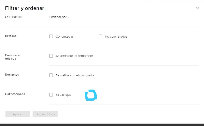 IRELOKIS's tweet photo. @ML_Ayuda ¿Cuándo van a añadir la opción de que "Aun No califiqué" a los filtros? Es muy molesto tener que buscarlos uno por uno hasta dar con la persona que aun no haz calificado. https://t.co/Br4k8hsf2j