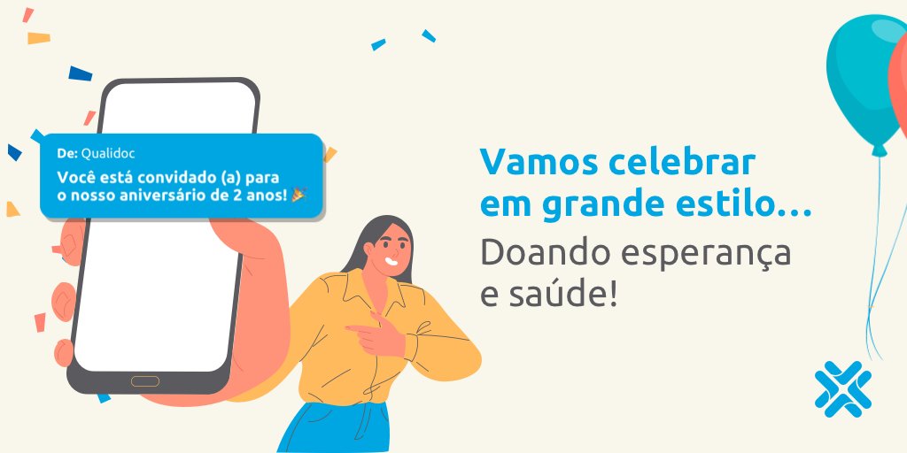 QualidocOficial's tweet photo. Pelo segundo ano seguido, vamos celebrar o nosso aniversário com um grande mutirão de doação de sangue. E você é nosso convidado para esta festa! Vamos juntos fazer a diferença: Agende a sua doação: https://t.co/fgeS7FhPQp
#Qualidoc2anos #doesangue #doevidas #agentefazdiferente https://t.co/UD48rHS9tm