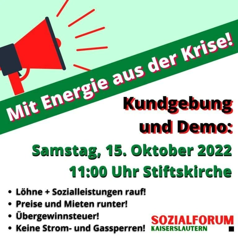 Hier noch der Aufruf und die zentralen Forderungen des Bündnisses, das die Demo am Samstag organisiert.