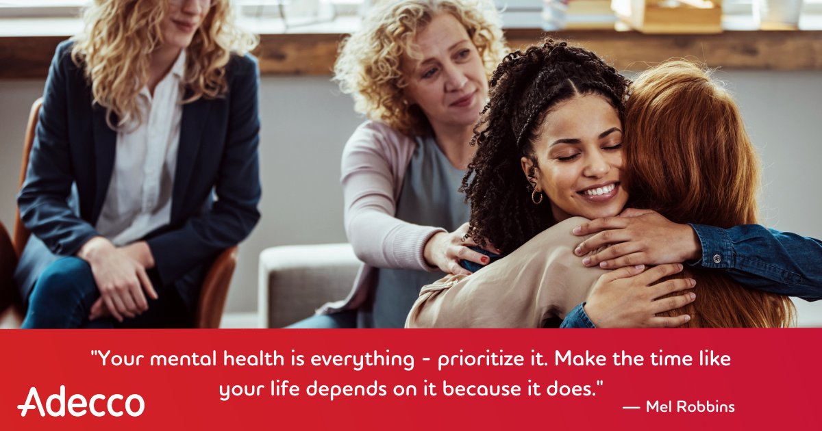 AdeccoUSA's tweet photo. Today is #WorldMentalHealthDay. Join us in promoting mental health at work today and every day!
#MentalHealthDay #MentalHealthAwareness #AdeccoUSA #MondayMotivation https://t.co/BYmiyAox9W