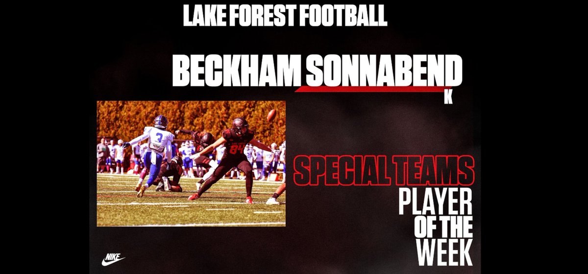 COACH_MURRAY34's tweet photo. The awards don't stop when you leave CLARKSVILLE ACADEMY COUGAR NATION. I am proud to announce @beckham_k4 isn't only the starting place kicker as a Freshmen, at Lake Forest College, but also SPECIAL TEAMS PLAYER OF THE WEEK!  You are E.L.I.T.E!
#ELITE 
#CAPLAYER https://t.co/GawdHci8kQ