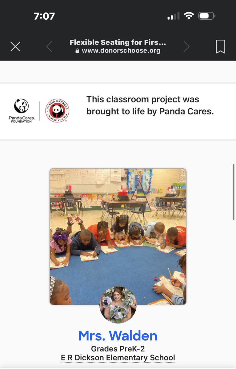 Thank you <a href="/PandaExpress/">Panda Express</a> for finding my Donors Choose project! ❤️
#erdickson #gotigers #firstgrade #pandaexpress #pandacares