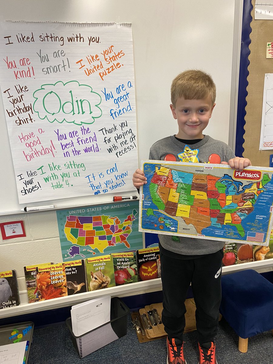 mrswinkle1st's tweet photo. Celebrated this guy last week! He can recite all 50 states in ABC order while pointing to each one! Amazing! He “wowed” us all! 
@Creeksidetweet #WEareLakota #NeedToSucceedCECS https://t.co/v7b3Vh4pdW