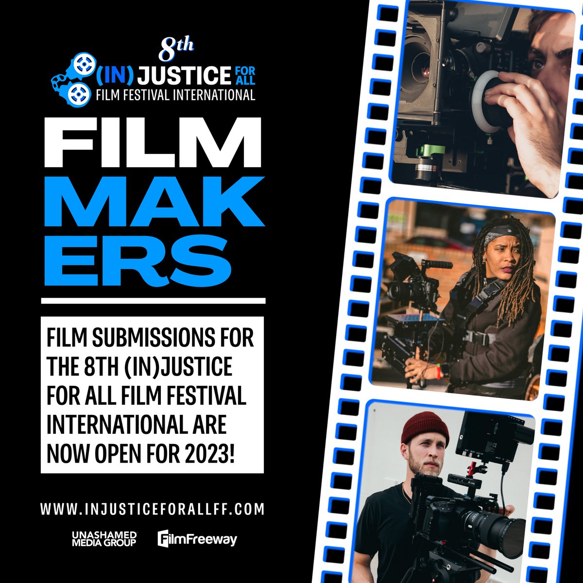 IFAFF's tweet photo. SUBMISSIONS OPEN! 💥 We invite you to submit your films for our 2023 8th (In)Justice For All Film Festival International. ⬇️ 🎥
Submission deadlines at https://t.co/g1OH26IuMd
#IFAFF #IFAFFInternational #IFAFF2022 #films #socialjustice #filmsubmission #filmfreeway #filmmakers https://t.co/VUXEu2VTAJ