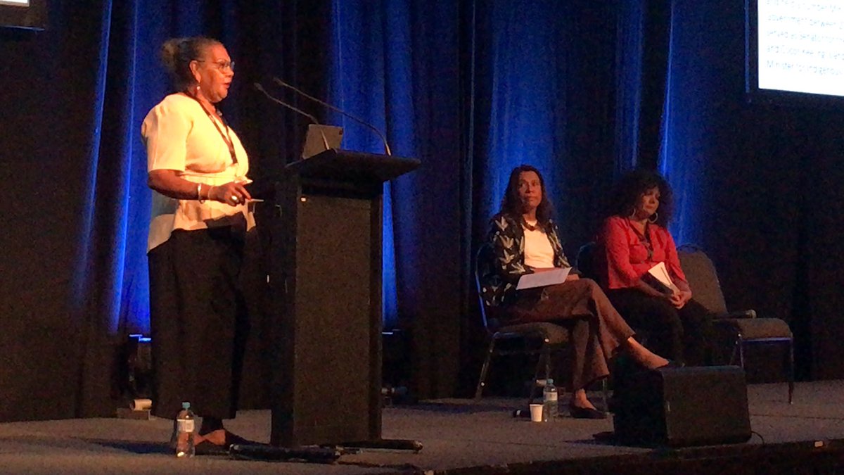 WePublicHealth's tweet photo. We are now hearing from commissioner @June_Oscar, the first guest in our #strategicdirections panel, alongside @Malarndirri19, hosted by @CAACongress’ Dr Josie Douglas #bstl2022 https://t.co/zvsZrdBEVJ
