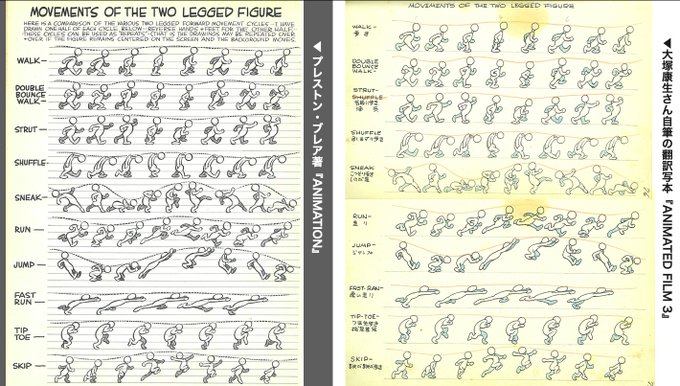 #大塚康生 さんがプレストン・ブレア著『ANIMATION〜LEARN HOW TO DRAW ANIMATED CARTOONS』(1949年)のほぼ全項を描き写していたことは有名ですが、ハルトグレン著『THE ART OF ANIMAL DRAWING』(1950年)全項も描き写していたことは殆ど知られていません。
脅威的スケッチの一部はおそらく初公開。 