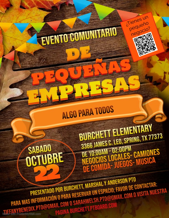 BurchettPTO's tweet photo. Burchett Elementary PTO will be joining forces with Gloria Marshall Elementary School PTO and Anderson Elementary PTO to host our 2nd Annual Community Small Business Showcase on Saturday, October 22, 2022.
Small Business Reservation
https://t.co/tdio0Iav1H https://t.co/DuAqyITJZr