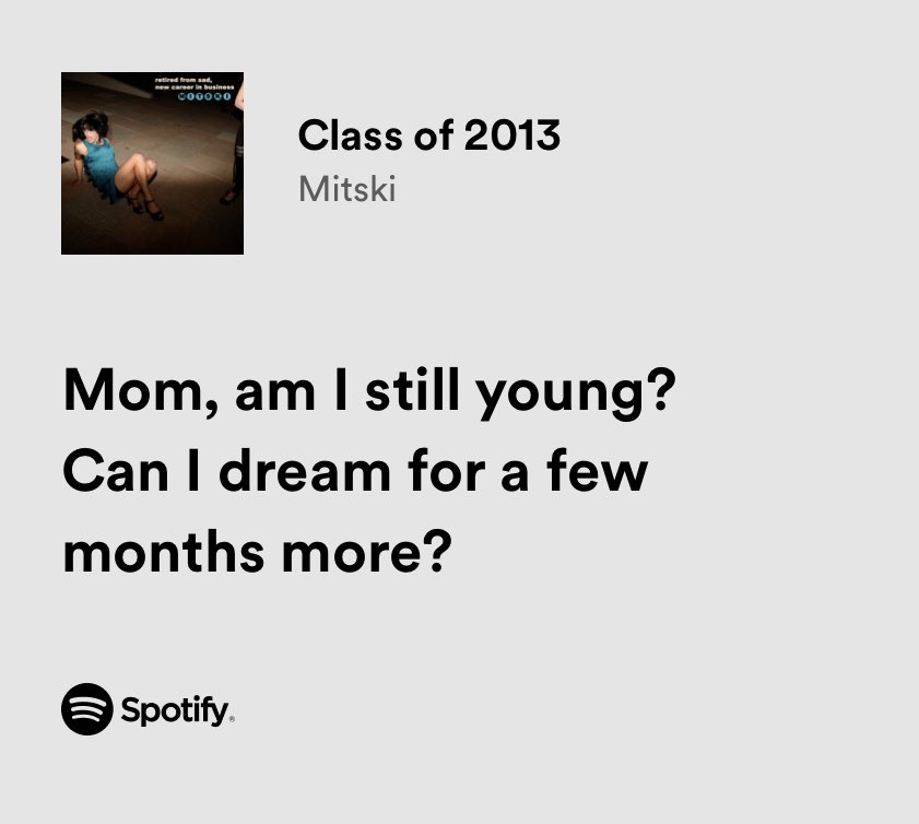 thesadbaby's tweet photo. mitski / class of 2013 https://t.co/kvCmlgyDB2