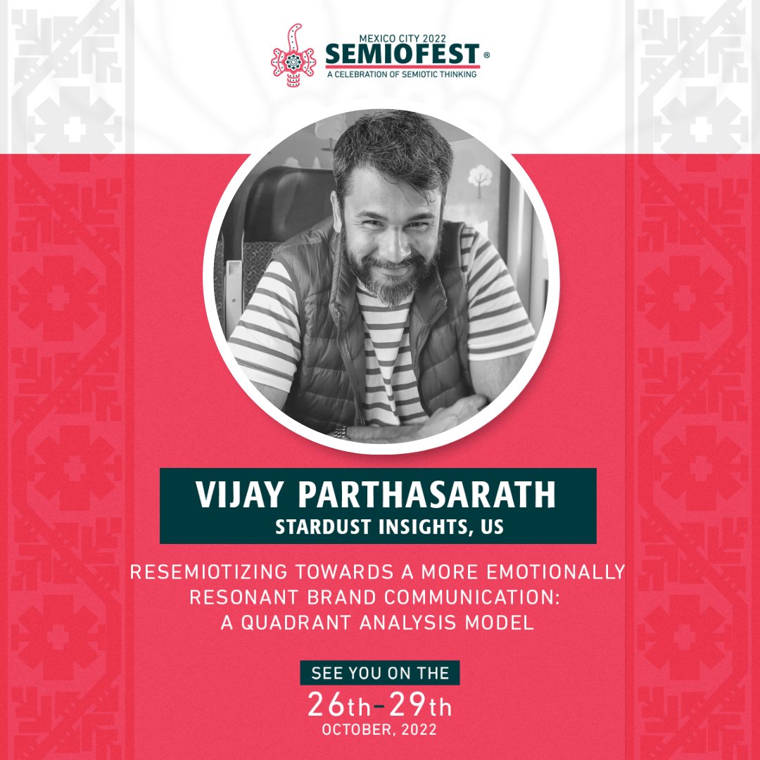 Semiofest's tweet photo. 📣 Meet Semiofest2022 Speakers: Vijay Parthasarath, Stardust Insights📍 https://t.co/EqPQLJMUOA
📣 See you soon at Semiofest2022, CDMX!
#semiotics #semiofest #hellomexico #resemiotization #semiofest2022 #tickets #conference #conference2022 #meetourspeakers #speakersSemiofestMX https://t.co/7Q4vNmSI8f