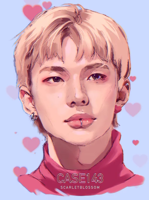 -CASE143 Hyunjin-.Just something I drew in a style a little different than usual!. #StrayKids #StrayKidsComeback #Straykidsfanart #CASE143 #Hyunjin 
