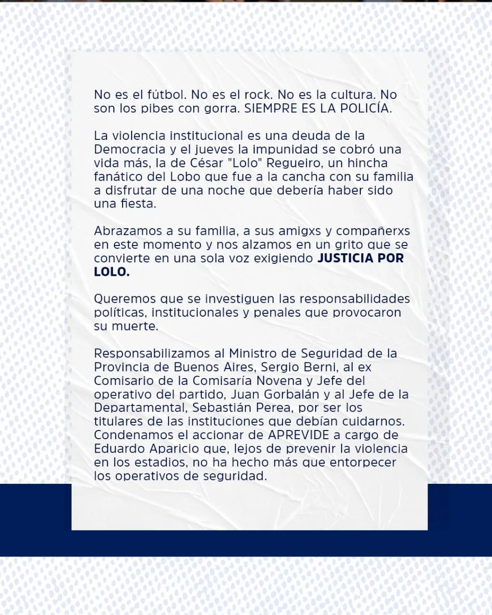 OTripero's tweet photo. Convocamos el miércoles 12 a las 16hs (en calle 4 y 53), y movilizamos hasta El Juan Carmelo Zerillo (60 y 118) 

No fueron incidentes, fue represión.
Exigimos justicia https://t.co/gDrwn1vbSW