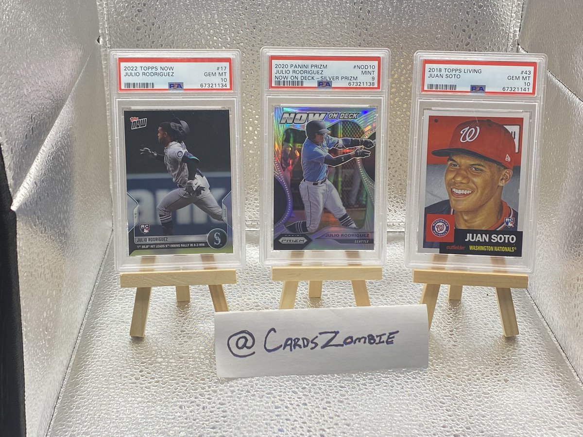 CardsZombie's tweet photo. Some of my recent subs from @PSAcard
#TheHobby #PSAcards #SportsCards #MLB #NFL #GemMint #GemMint10 #Mint9 #GradedCards #Collection #Collectibles #RT #Follow #PleaseReTweet #TigerWoods #GOAT #Burrow #Mahomes #ChiefsKingdom #WhoDey #Chargers #Herbert #SeaUsRise #JulioRodriguez https://t.co/wKRWj3DT9p