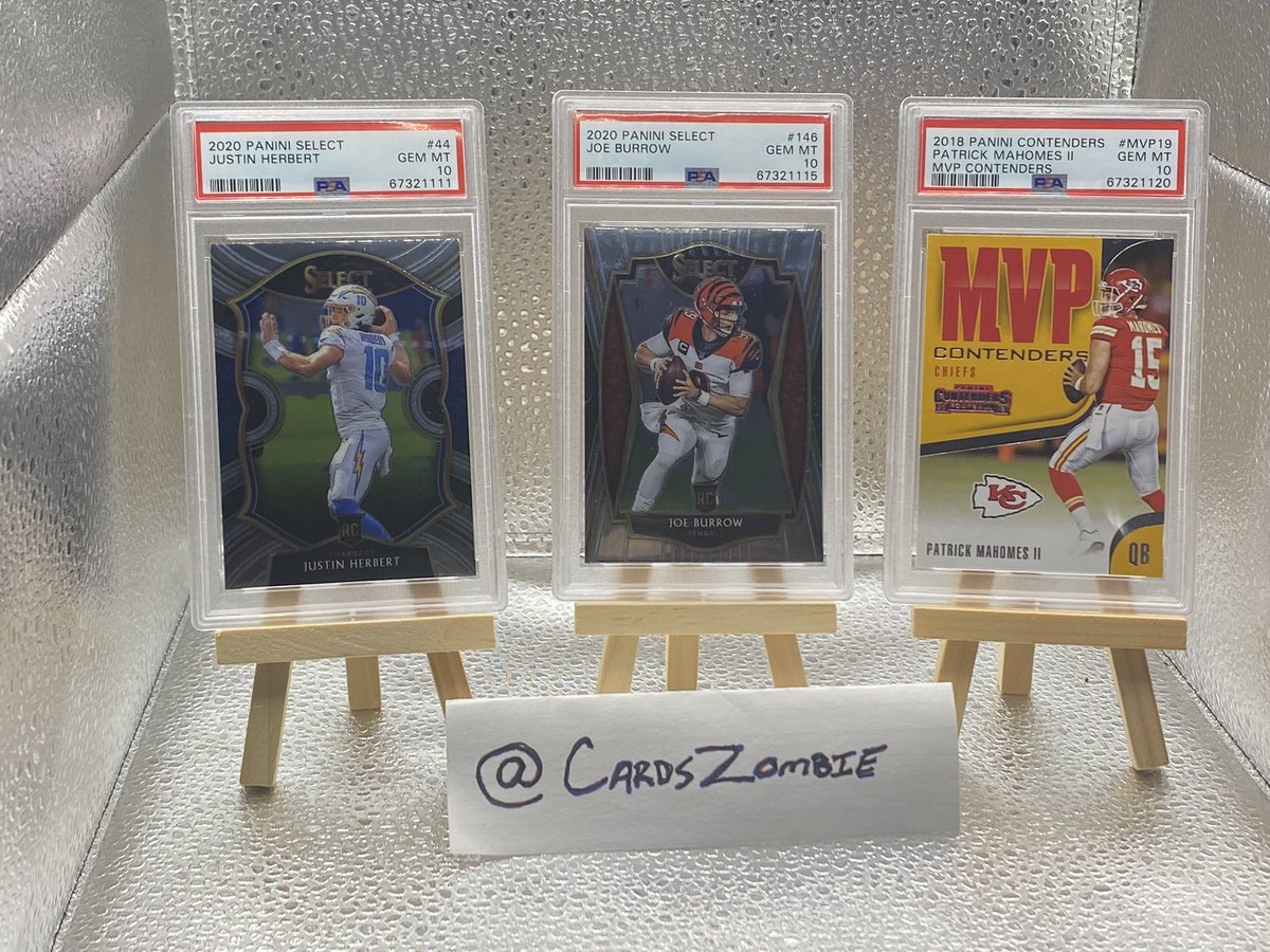CardsZombie's tweet photo. Some of my recent subs from @PSAcard
#TheHobby #PSAcards #SportsCards #MLB #NFL #GemMint #GemMint10 #Mint9 #GradedCards #Collection #Collectibles #RT #Follow #PleaseReTweet #TigerWoods #GOAT #Burrow #Mahomes #ChiefsKingdom #WhoDey #Chargers #Herbert #SeaUsRise #JulioRodriguez https://t.co/wKRWj3DT9p