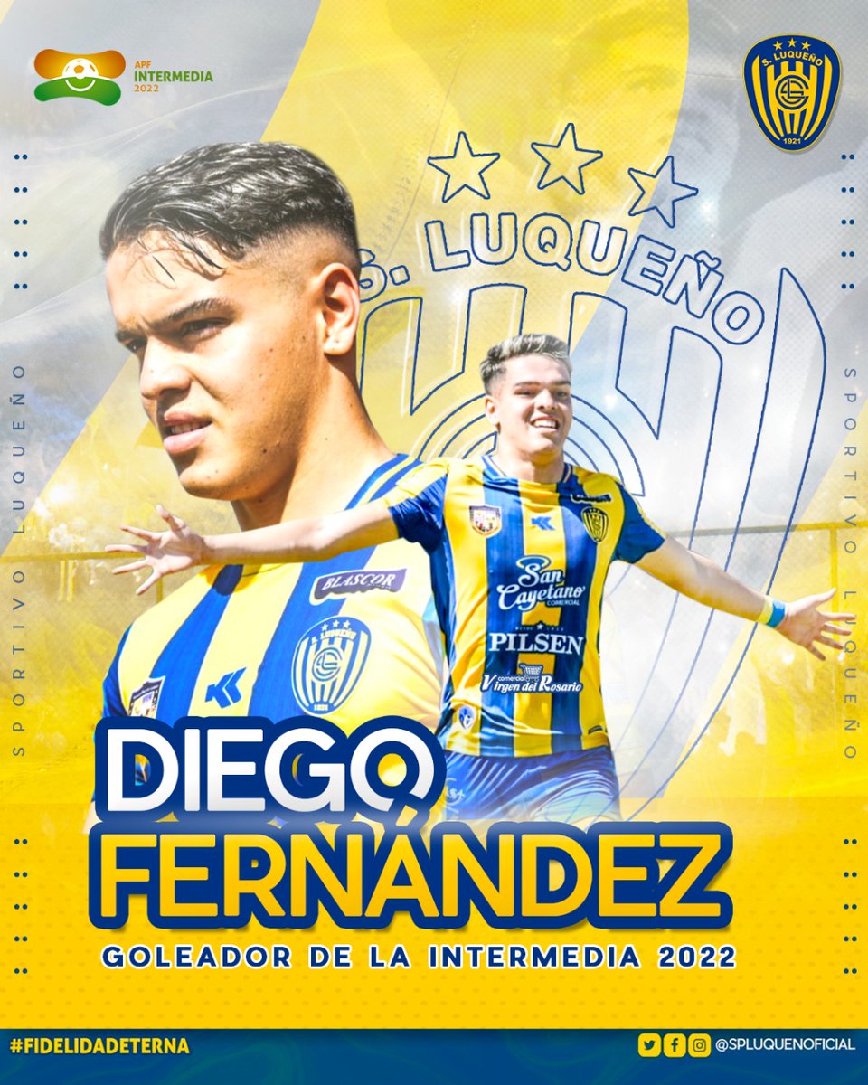 ¡𝗗𝗜𝗘𝗚⚽️𝗟! 🔵🟡💪

Con tan solo 20 años, proveniente de las formativas, <a href="/diegofer_02/">Diego Fernández</a> se convirtió en el goleador del campeonato con 12 goles. 🤩

#FidelidadEterna 💙💛

#LuqueñoDePrimera