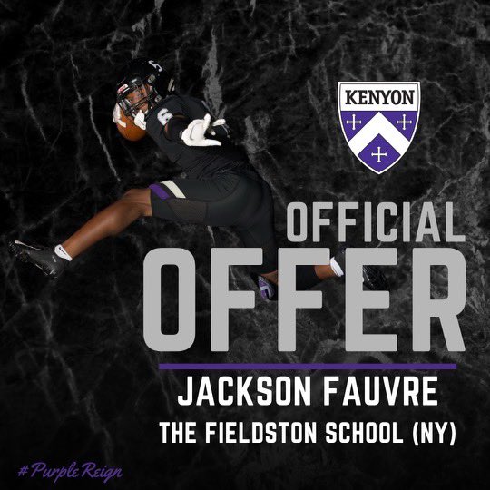 JacksonFauvre's tweet photo. Had a great visit with @IanMGood @Headley84 and the Kenyon coaching staff and am extremely excited to have received an offer from @KenyonFootball https://t.co/4KkjAfgID1