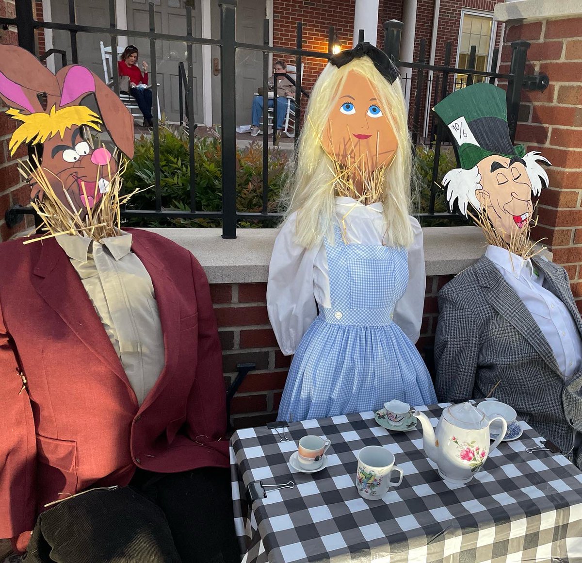 acpublib's tweet photo. The library is YOUR wonderland!  We’ve enjoyed dressing the part this evening for #FirstFridays with the @HeartofSville.  We will announce winners of our book character costume contest on Monday after noon.  Those with pumpkin vouchers can swing by after 12PM on Monday as well! https://t.co/L2wfDXceBU