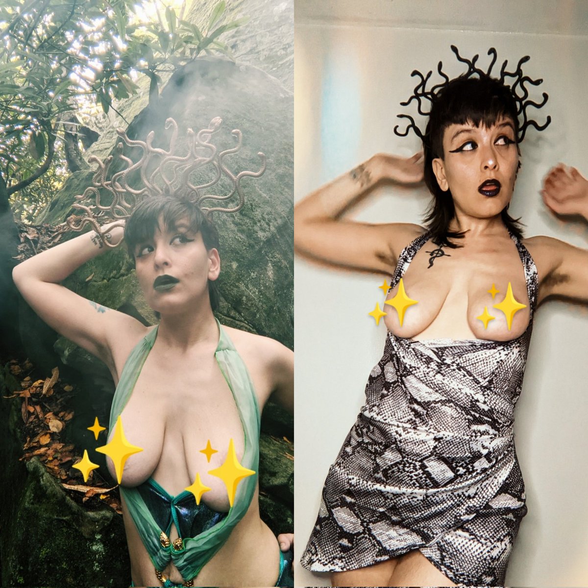 subpixie420's tweet photo. ✨🐍Classic vs. Modern Medusa🐍✨ https://t.co/UN9CYujPGb