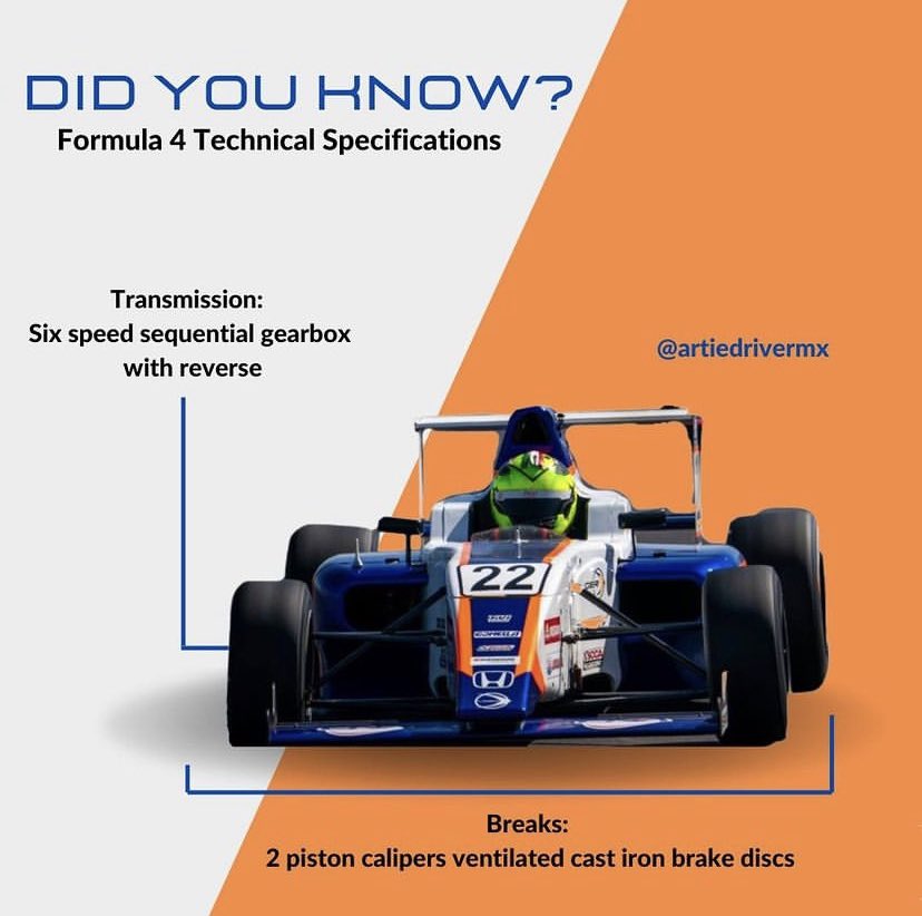 artiedrivermx's tweet photo. ¿Sabían qué?
Estas son algunas otras características de un monoplaza de #F4 🏎️💨
Did you know?
Here are some other features of an #F4 car 🏎️💨
#ArtieRacing #ArtieFlores #FIA #SCCAProRacing #F4US #gonellaracing #automovilismo #flexi #motorsport #motorsports #goflexi https://t.co/8n9QzuuxB5