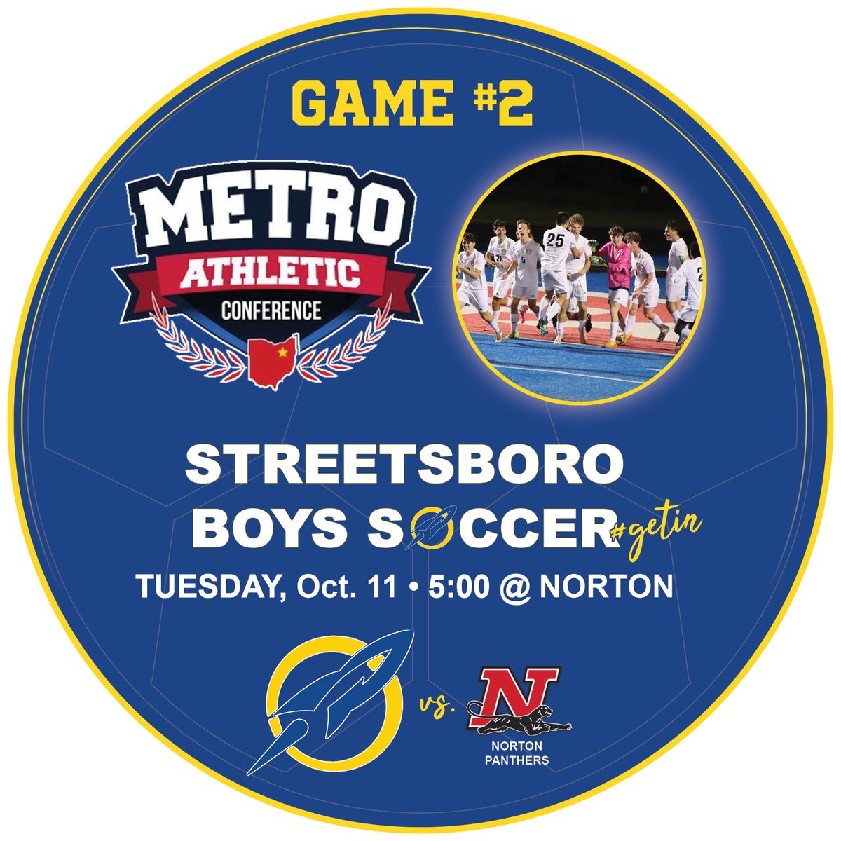 SharonIncorvati's tweet photo. STREETSBORO Bβ½οΈYS MAC GAME #2
Come on out and cheer the guys on!
TUESDAY, OCTOBER 11 β’ 5:00 @ NORTON
TICKET LINK:
https://t.co/T5BivENRz1...
(No mention of Senior Discounts in link.)
#GOROCKETS
#MACTournament https://t.co/fJF2i3VlXB