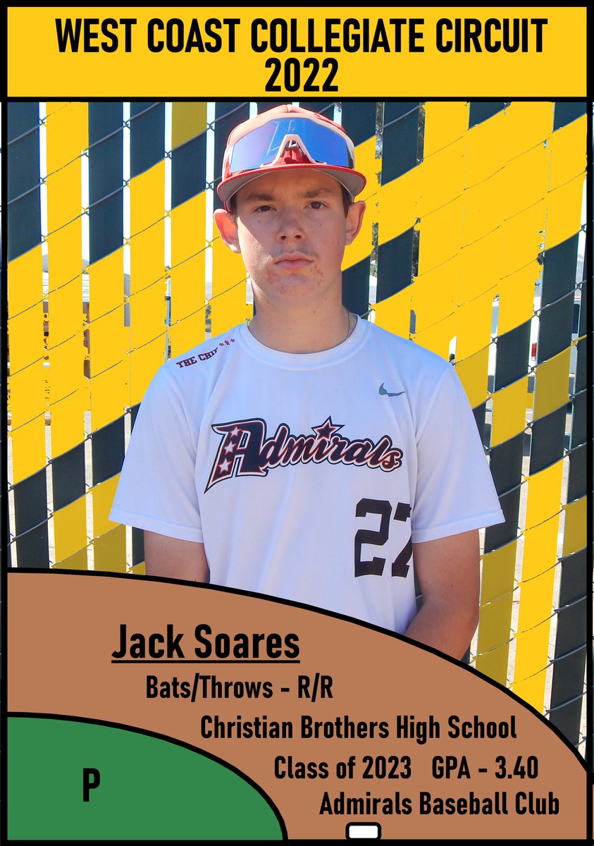 West_CoastKings's tweet photo. Today the West Coast Collegiate Circuit bring you @Jack_Soares9  RHP from Christian Brothers High School class of 2023 and @Admiralsbasebal https://t.co/Tqpcv2iGkR