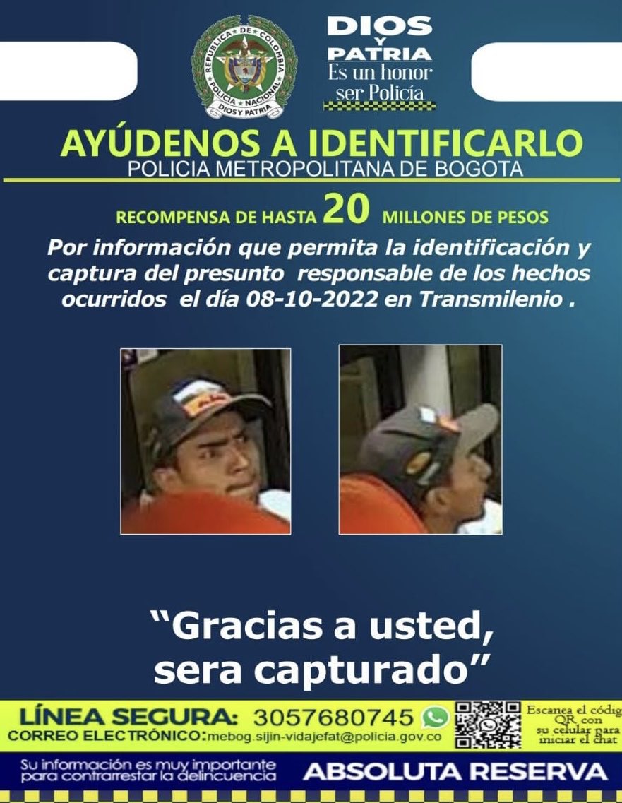 SergioGrandasM's tweet photo. Este es el hombre, que según la Policía, atacó a puñal y acabó con la vida de un adolescente de 15 años, porque lo pisó al ingreso de un bus de TransMilenio. 

Este sujeto debe responder ante la justicia. Ayuda a compartir esta imagen. https://t.co/lGFFxBO23J
