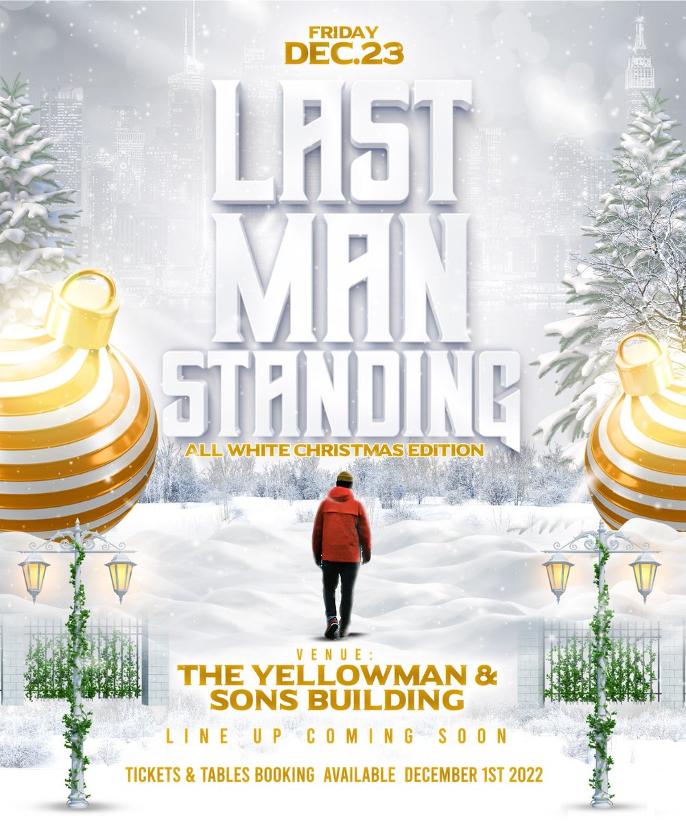 PLAYBIGWINBIG2's tweet photo. Friday 
December 23rd
Grand Turk Turks &amp; Caicos 
All White Christmas 
Last Man Standing 
Tickets Available December 1st
Line up Coming Soon🔥🔥🔥🔥 https://t.co/y07Ppn8xd3