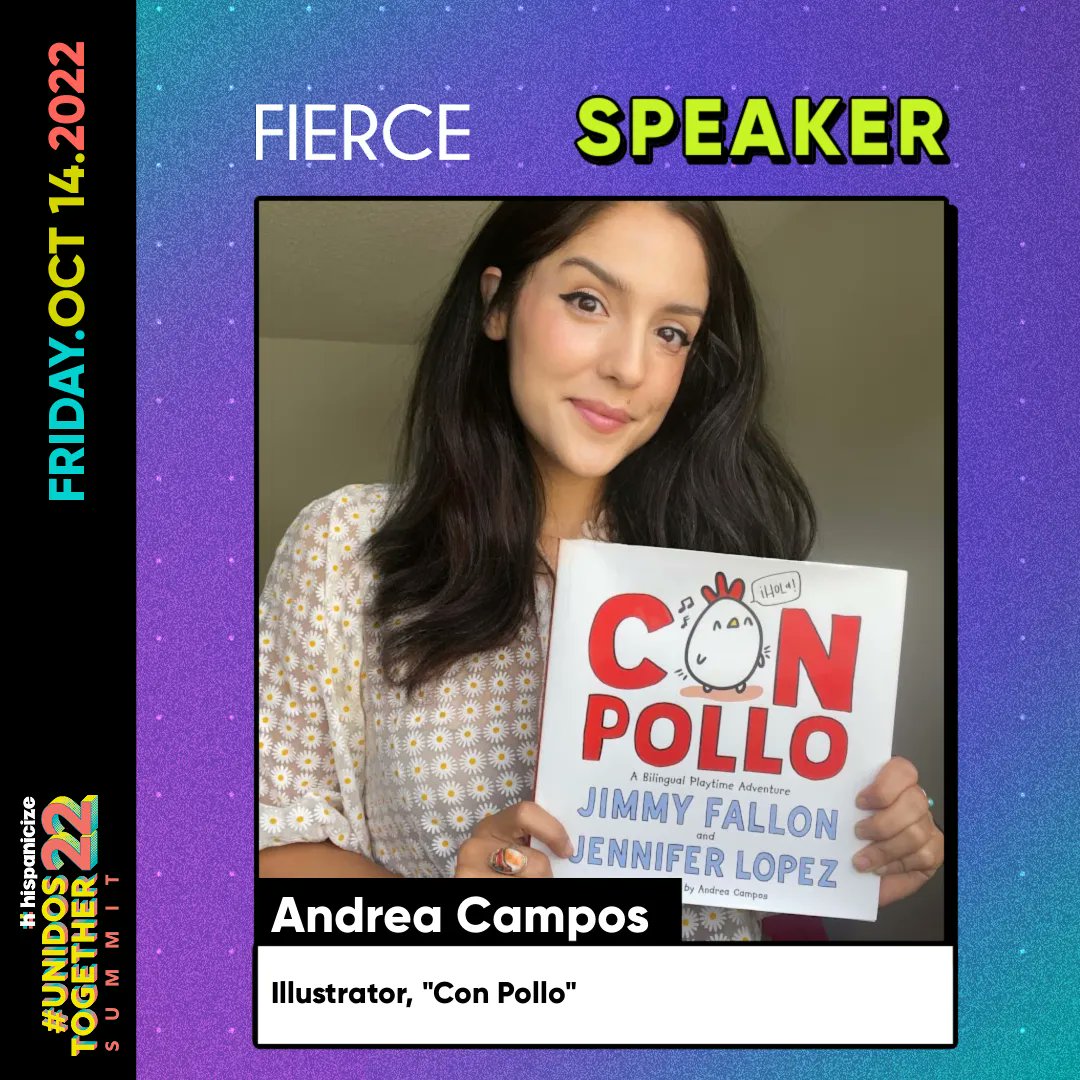 @dreasdoodles, the FIERCE illustrator behind @jlo and @jimmyfallon's bilingual children's book, #ConPollo, is joining us this Friday, 10/14 at #Hispanicize #UnidosTogether. You should too! Register for FREE here: buff.ly/3g0m3XS