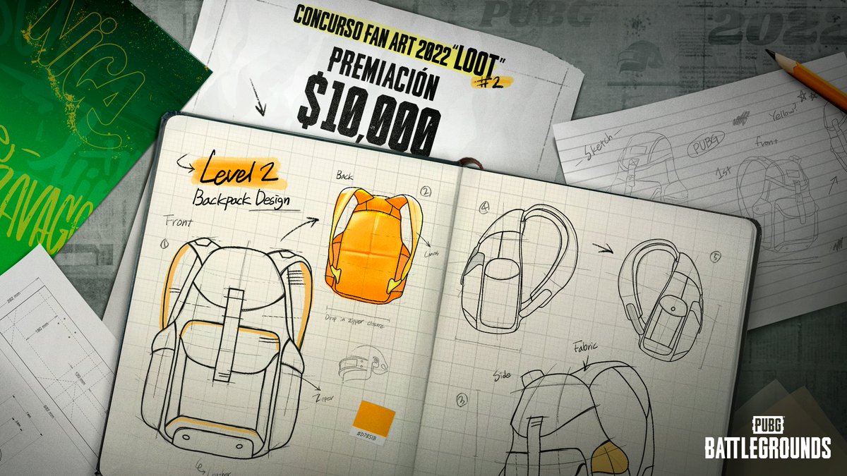 pubg_latam's tweet photo. ¡Comienza la segunda temporada del Concurso de Fan Art! Prepara papel, diseña tu propia mochila de nivel 2 y ten la oportunidad de ganar $10.000 dólares y tener tu arte como un item del juego. Más información: https://t.co/o5QlTU6NzO

#pubglatam #pubgbattlegrounds #battleroyale https://t.co/ISt0cXW8I6