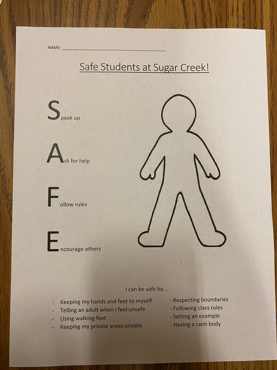 This month, Kinder and 1st graders learned about how to be safe! We practice being safe, being responsible, and being respectful at Sugar Creek 🤍 #isdstrong #counseling #education