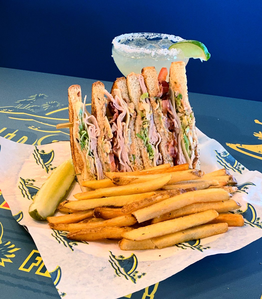 Sink your teeth into our sky high Roasted Turkey Club with smoked bacon, lettuce, tomato, Swiss cheese and our signature mayo!  😋