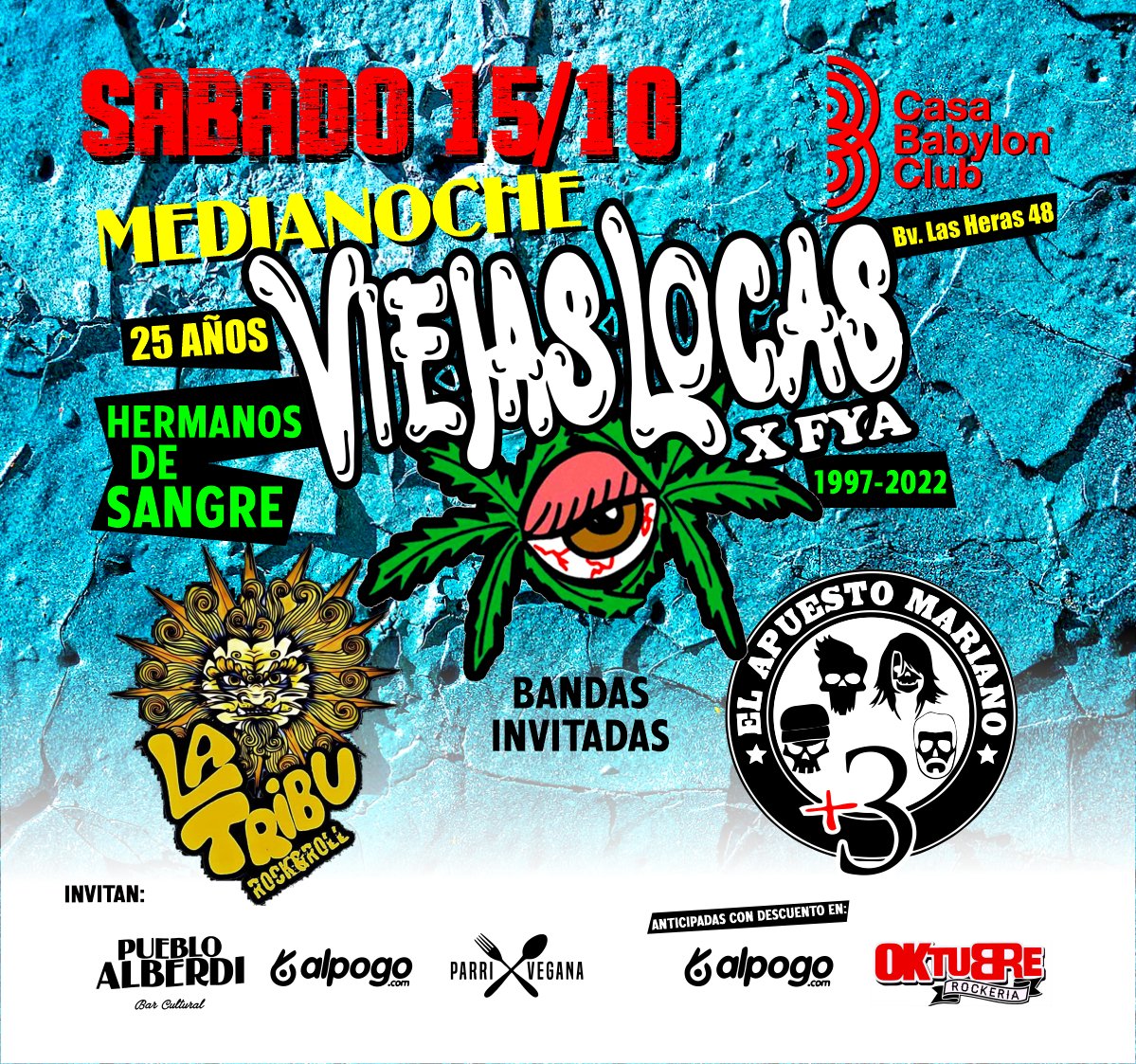 chuecomalpaso's tweet photo. Se viene 
VIEJAS LOCAS X Fachy y Abel 
15 de octubre. 23.59 
@casaBabylonclub 
Anticipadas en 
Oktubre rockeria 
@alpogotickets 
Bandas invitadas 
El apuesto mariano+3
La Tribu https://t.co/XDZghX0fkN