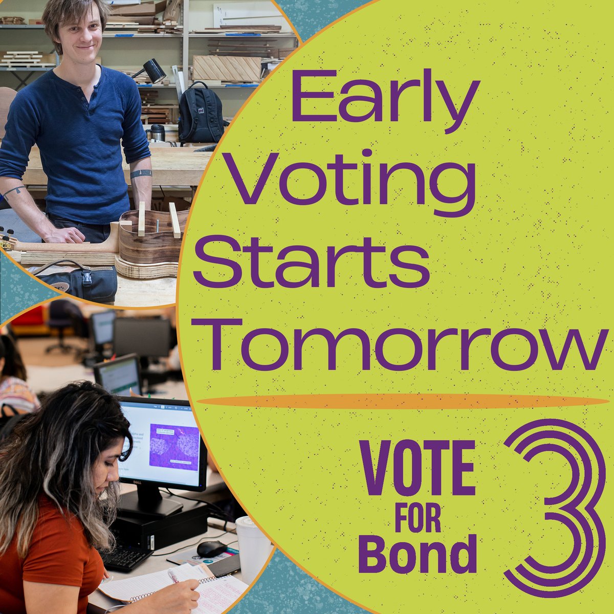 Early voting starts TOMORROW! Make sure you're registered then get out and VOTE to support higher education in New Mexico! #Bond3ForNM